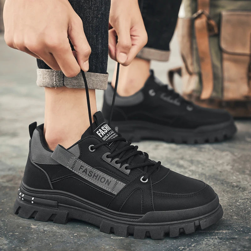 Men's shoes four seasons outdoor work shoes soft sole comfort labor shoes breathable anti-slip work boots caausl youth tide shoe