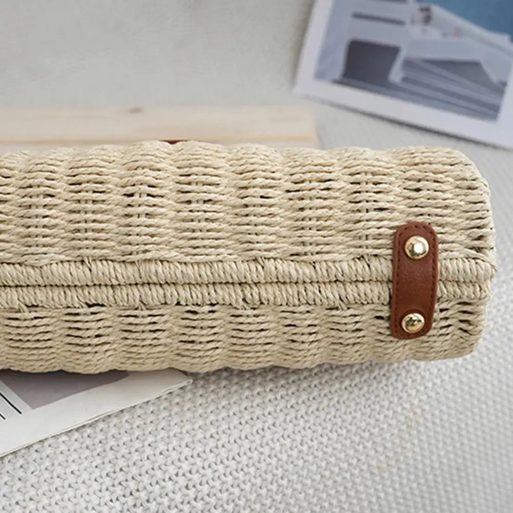Bohemian Beach Bag For Women Vintage Woven Straw Tote, Summer Crossbody Sling & Shoulder Bag, Boho Seaside Vacation Purse