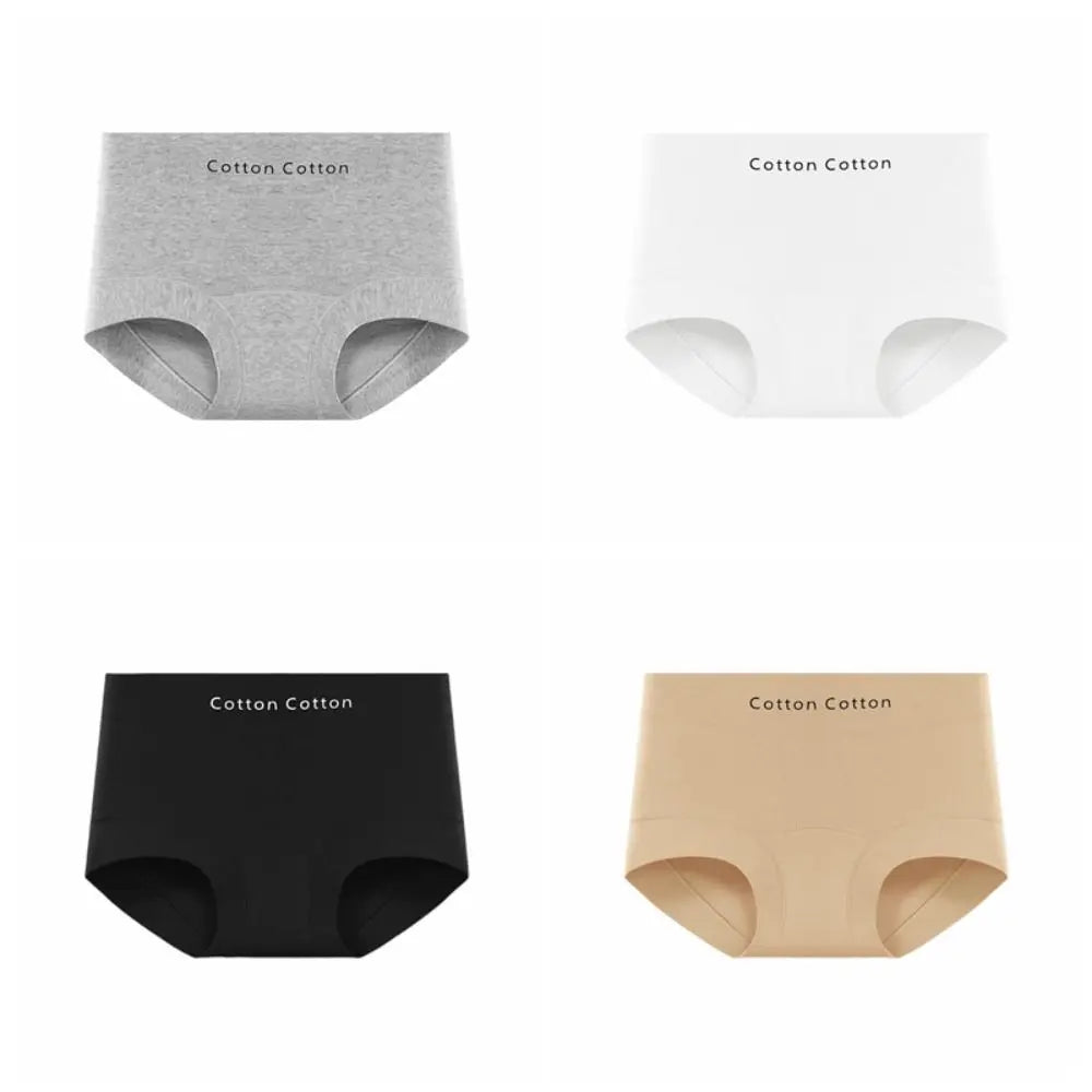3Pcs Fashion Comfortable Simple Briefs Mid Waist Cotton Crotch Seamless Underwear Panties Underwear for Women Girl