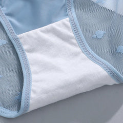 Damen Satin Glatte Sexy Spitze Transparent Nahtlose Elastische Unterwäsche Niedlich Lieblich Süß Atmungsaktive Höschen mit gekreuzten Trägern