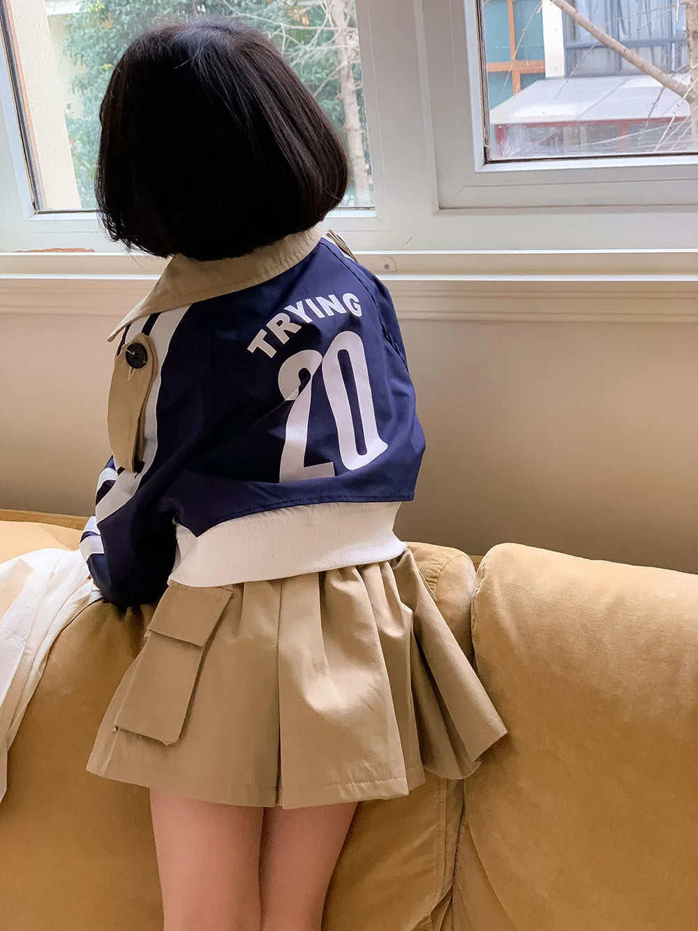 Children Clothing Set Girls Korean Style 2024 New Fashionable Spring and Autumn Suits Girls Baby Coat Short Skirt Two Piece Set