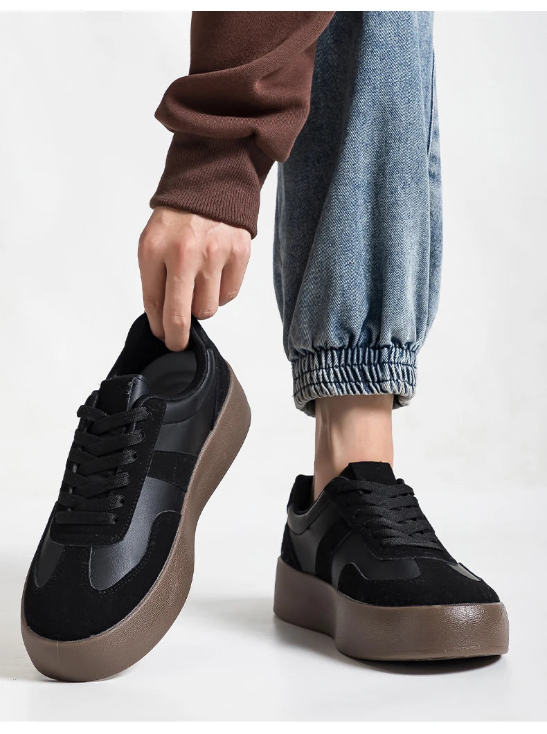 Men's and Women's Fashionable Casual Sports Shoes, Versatile Thick-soled Platform Shoes, White Sneakers, Autumn Training Shoes