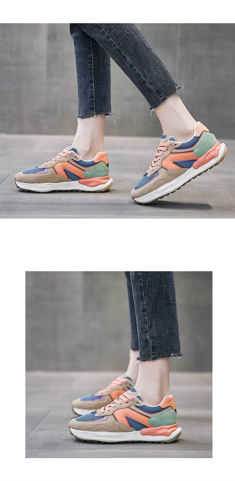 Women's Sports Shoes Casual Shoes Fashionable Women's Soft Flat Shoes Breathable and Shock-absorbing Lightweight Easy To Run