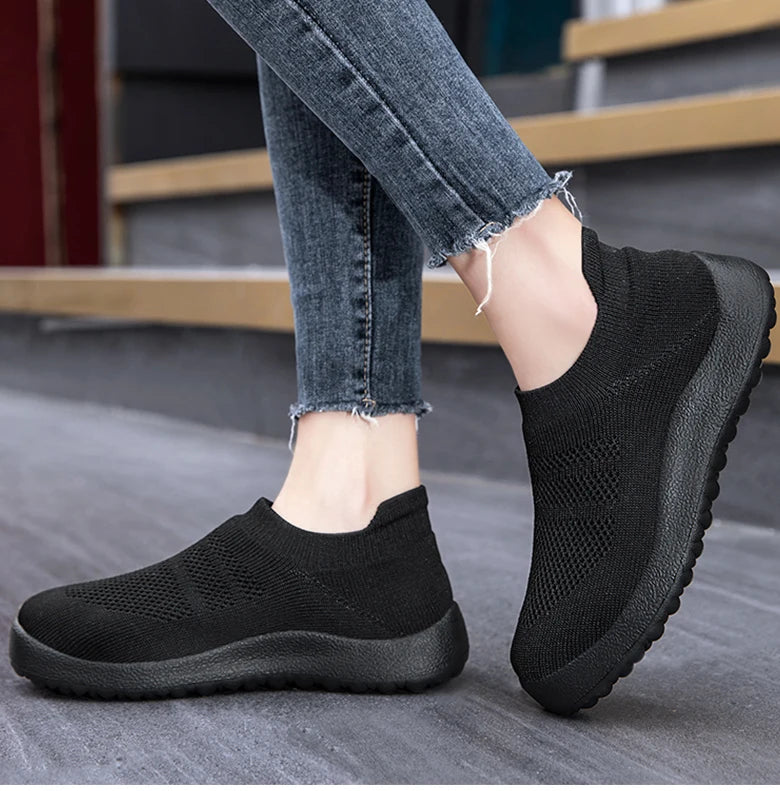 Women's Sports Shoes Mix Color Woman Shoes With Mesh Sneakers Women Casual Zapatillas De Mujer  Slip-on Footwear Tennis Female