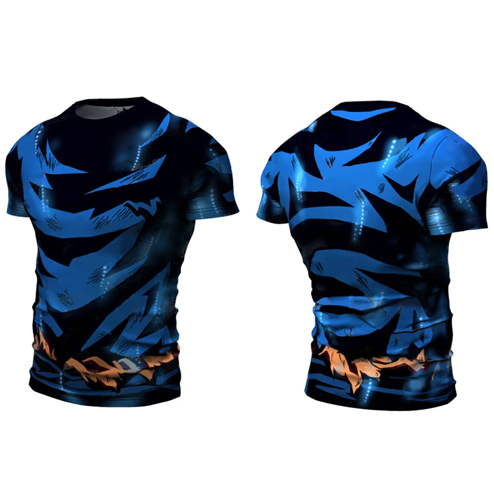 New Cosplay Printed Clothing Fitness Running T shirt Men O-Neck Cartoon Bodybuilding Sport Shirts Tops Gym Men T shirt