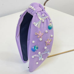 נשים בנות חג ים חוף כוכב ים פנינה קשר גומייה לשיער אביזרי שיער תכשיטי שיער