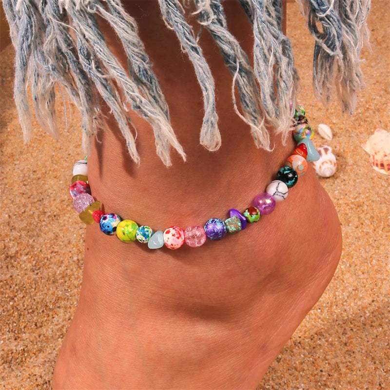 Bohemian Colorful Handmade Beads Anklets for Women Summer Beach Ankle Bracelet Foot Leg Chain Female Girls Jewelry Accessories