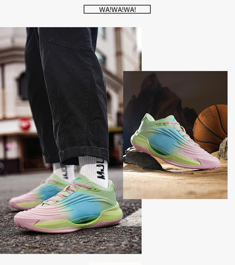 High-quality Men Basketball Shoes for Women Leather Basketball Sneakers Men Outdoor Rubber Anti Slip Sports Training Shoes Male