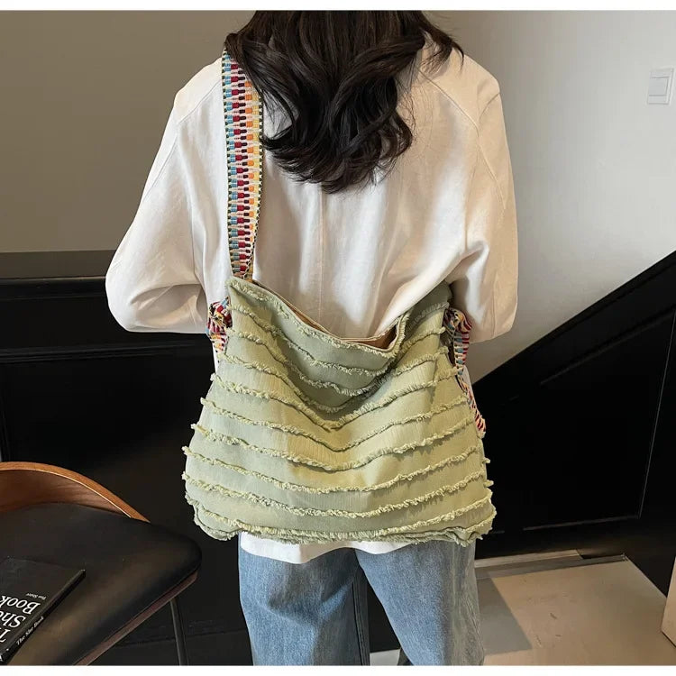 2025 Women Boho Straw Tote Bag Stylish Beach Shoulder Purse Spacious Woven Crossbody