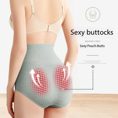 Women's High-waisted Cotton Underwear Hip Lift Belly Tuck Underpants Graphene Antibacterial Panties Seamless Female Briefs