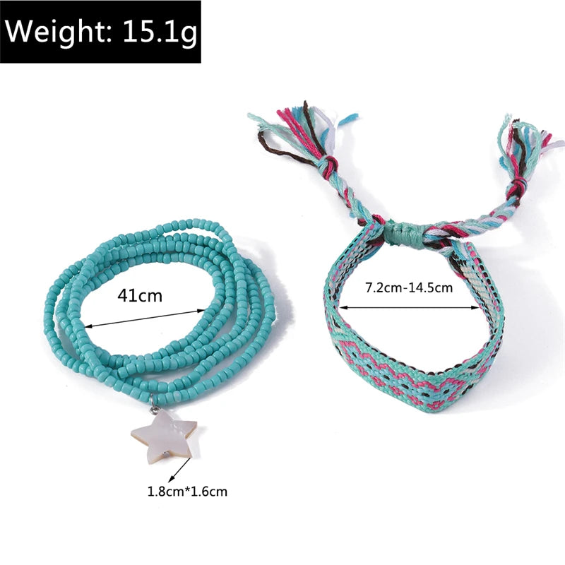 Bohemian Colorful Handmade Beads Anklets for Women Summer Beach Ankle Bracelet Foot Leg Chain Female Girls Jewelry Accessories