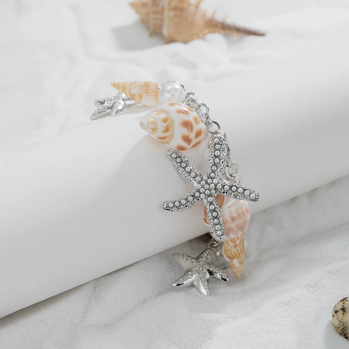 Bohemian Beach Style Bracelet For Women Starfish Shell Charm Bangle Girls Summer Fashion Jewelry Accessories