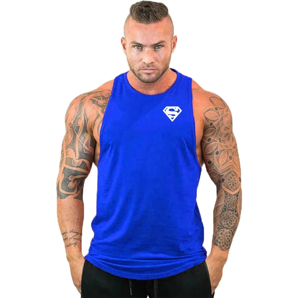 Men Bodybuilding Clothing Cotton Sleeveless Shirt Brand Gym Stringer Tank Top Man Fitness Vest Singlet Sportwear Workout Tanktop