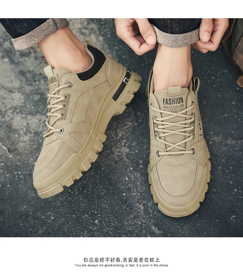Men's shoes four seasons outdoor work shoes soft sole comfort labor shoes breathable anti-slip work boots caausl youth tide shoe