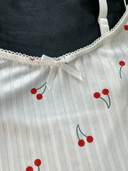 Girls Cute Homewear Underwear Thin Casual Night Sleepwear Nightwear Top and Panty Set