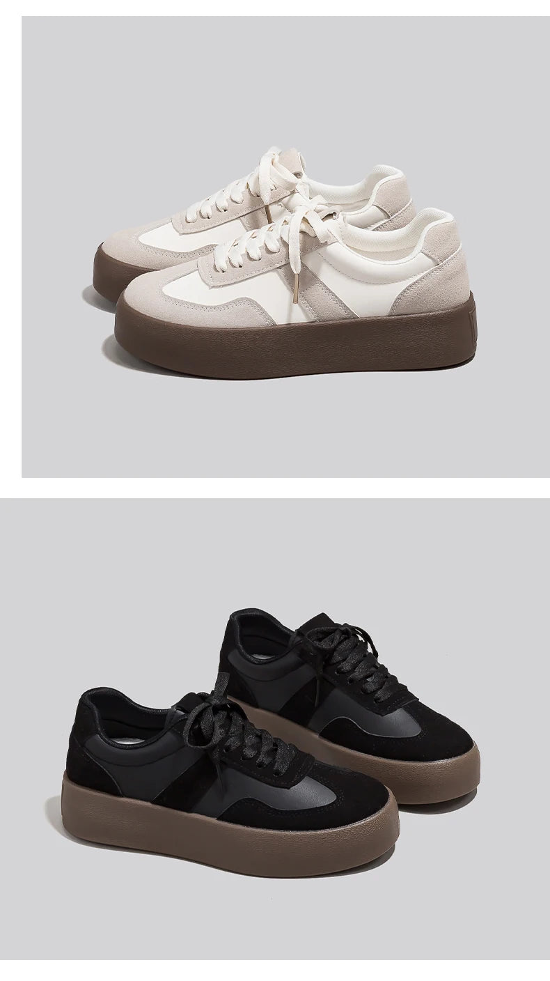 Men's and Women's Fashionable Casual Sports Shoes, Versatile Thick-soled Platform Shoes, White Sneakers, Autumn Training Shoes
