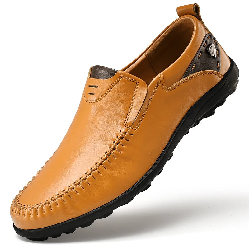 Handmade Shoes Genuine Leather Casual Shoes For Men Flat Platform Walking Shoes Outdoor Footwear Loafers Breathable Sneakers