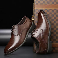 2025 Men Dressing Shoes Formal for Men's Casual Shoe Leather Social Wedding Designer Pointed Toe Black Office Winter Shoes
