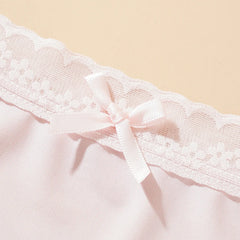 Women Sexy Panties Soild Color Breathable Underwear Lace Bow Lingerie Female Ultra Thin Transparent Briefs New