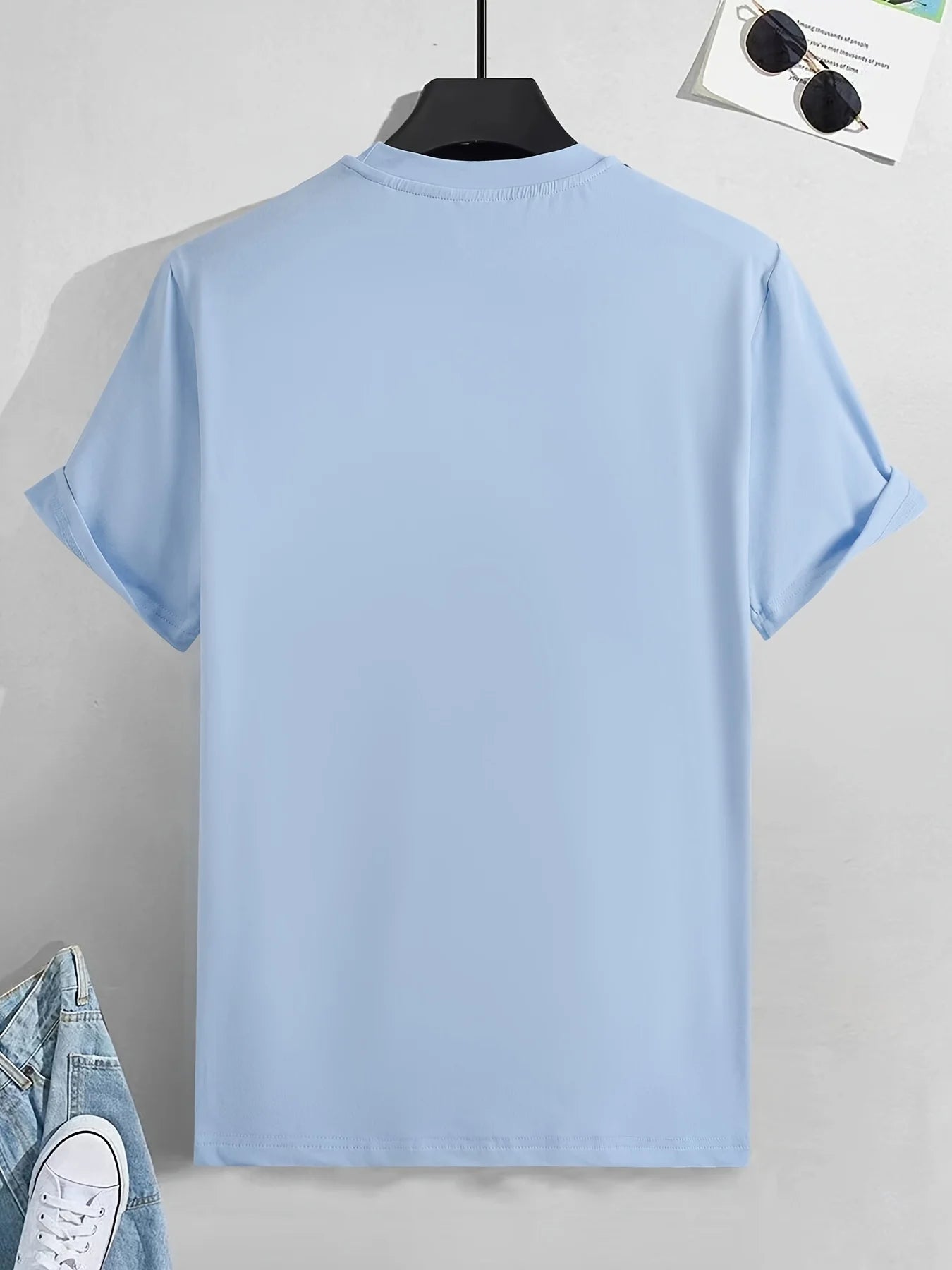 Men's Summer Loose Fit   OK Printed T-shirt Tops Cool Design Street Short Sleeve Top Tee Clothing