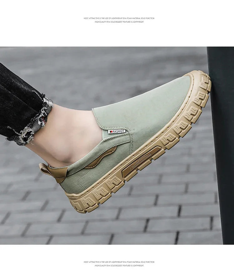 Men's shoes - Autumn thick-soled casual lightweight thick-soled loafers with leather upper, sport shoes