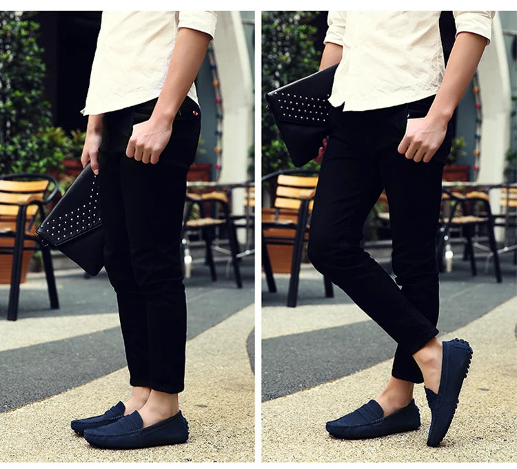 38-50 Shoes Men Casual Shoes Fashion Men Shoes Genuine Leather Men Loafers Moccasins Slip on Men Flats Male Driving Shoes