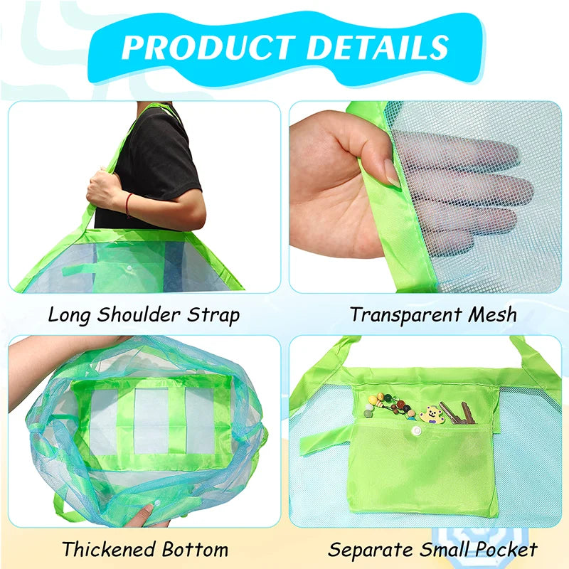Handbag Beach Shoulder Bag Mesh Shell Bag Beach Essential Bag Beach Toy Handbag