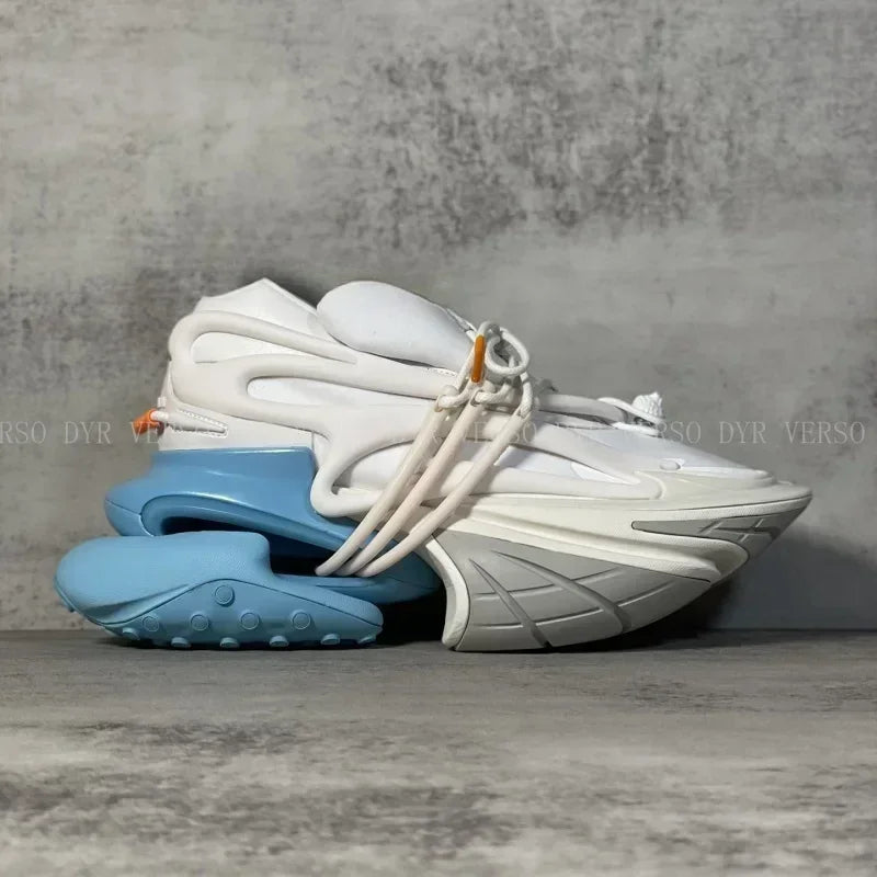 2025 Trendy Men Sports Shoes Platform Sneakers Lace Up Gradient Colors Running Casual Walking Shoes Women Flats Loafers