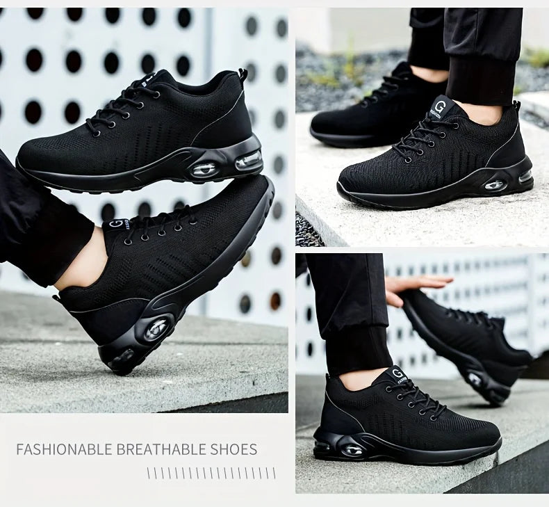 Mens Safety Work Shoes Steel Toe Outdoor Protective Boots Wear-Resisting Lightweight Unisex Sneakers Womens Shoes Size 36-46