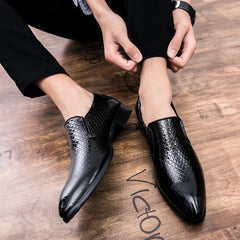 Shoes for men shoes leather shoes business dress shoes all-match casual shock-absorbing wear-resistant footwear large size