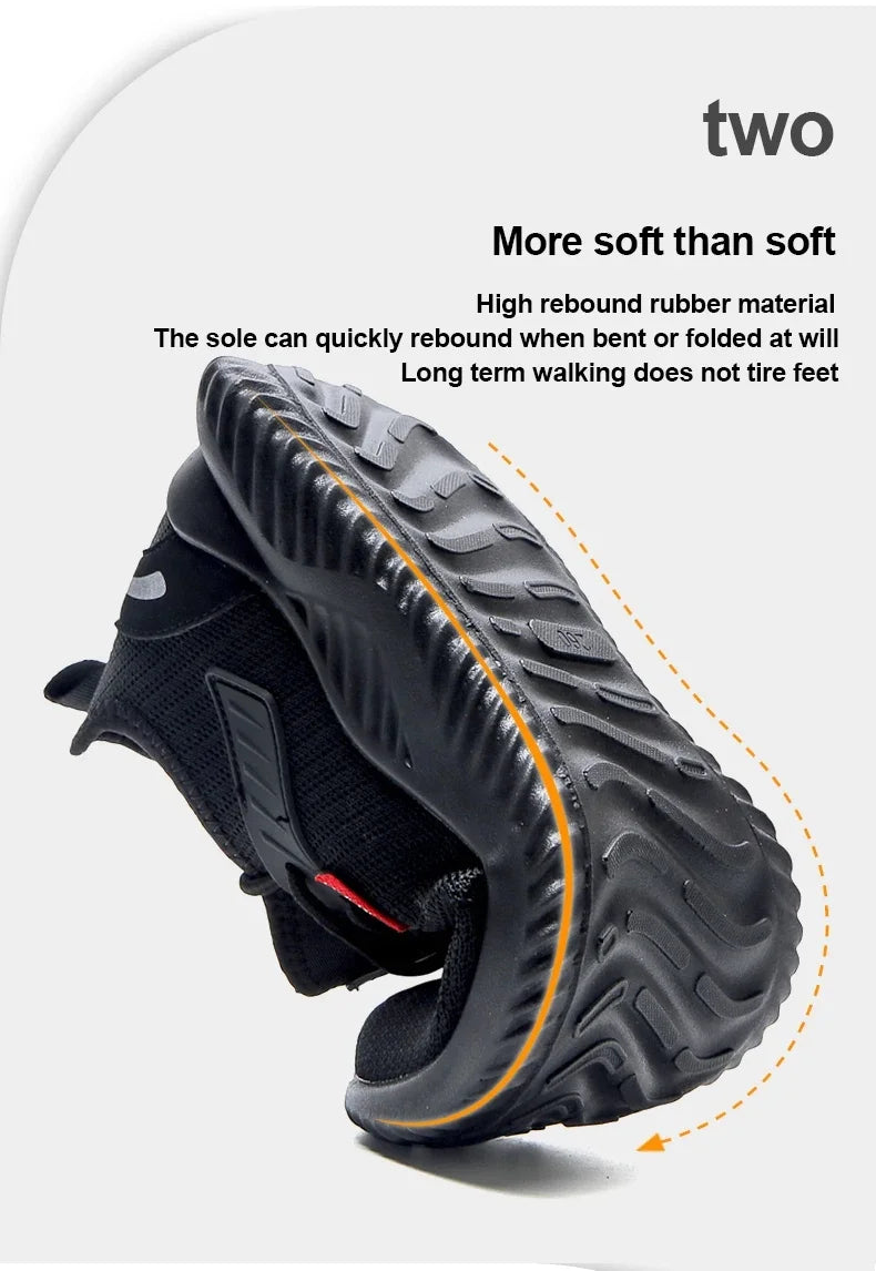 Men's steel safety work shoes Durable protective toe boots Comfortable sliding-resistant footwear factory industry safety·