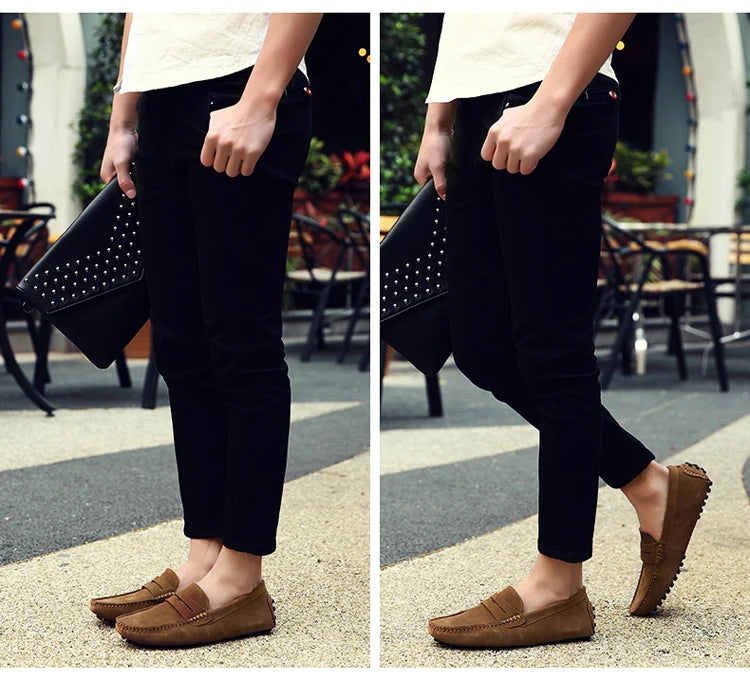 38-50 Shoes Men Casual Shoes Fashion Men Shoes Genuine Leather Men Loafers Moccasins Slip on Men Flats Male Driving Shoes