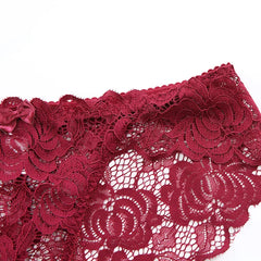 Sexy Lace Underwear Women Ultra-thin Transparent Lace Oversized Panties Female Underwear with Buttocks Low Waist Triangle Bottom