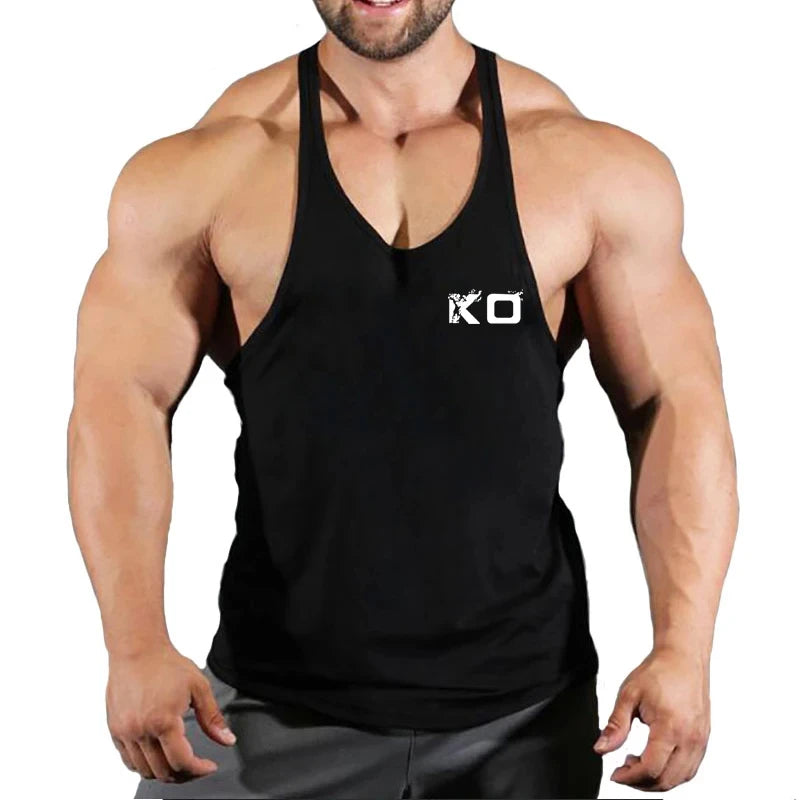 Brand Gym Stringer Tank Top Men Bodybuilding Clothing Cotton Sleeveless Shirt Man Fitness Vest Singlet Sportwear Workout Tanktop