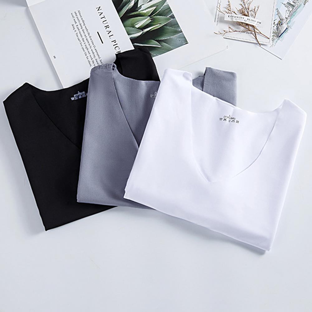 Male Summer Ice Silk T-Shirts Sleeveless V-Neck Vest Tank Top Breathable Cool Sports Undershirt Casual Gyms Running Vest M-5XL
