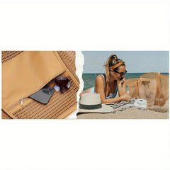 נשים שחייה חוף רשת תיק כתף גבירותיי קיבולת גדולה נסיעות נייד אחסון תיק רב תכליתי תיק לבגדי ים