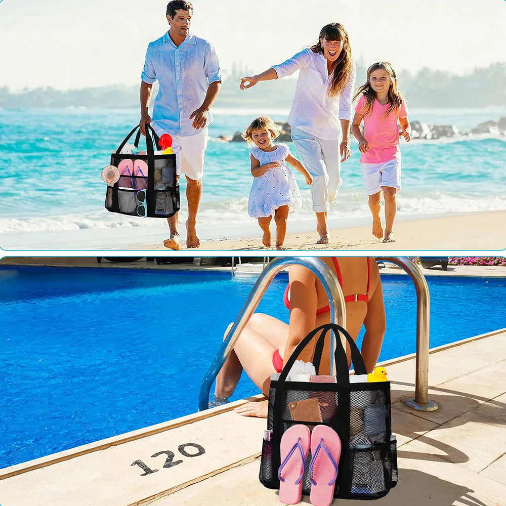 Mesh Beach Bag Waterproof Sandproof - Large Tote Pool Bag for Women Vacation Essentials Beach Accessories