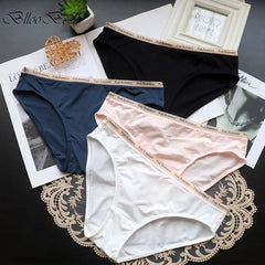 New Women's Underwear Low Waist Girls' Sexy Panties Ultra-thin Ice Silk Briefs Breathable Cotton Crotch Sports Triangle Lingerie
