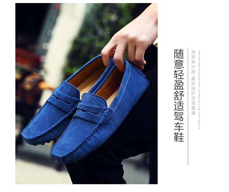 38-50 Shoes Men Casual Shoes Fashion Men Shoes Genuine Leather Men Loafers Moccasins Slip on Men Flats Male Driving Shoes