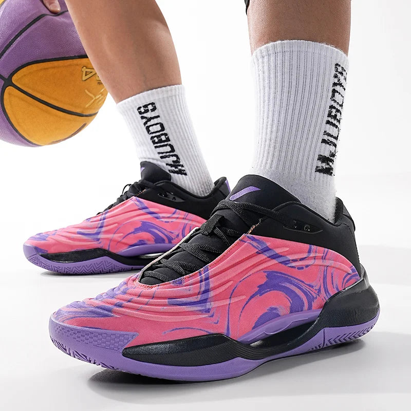 High-quality Men Basketball Shoes for Women Leather Basketball Sneakers Men Outdoor Rubber Anti Slip Sports Training Shoes Male