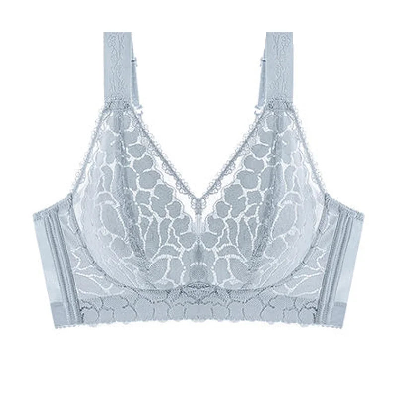 Sommerunterwäsche für Damen, große Oberweite, geringe Faltenbildung, Anti-Hänge-Effekt, ohne Bügel, für kurvige Frauen, ultradünner Plus-Size-Text-BH