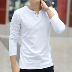 Great  Men T-shirt Slim Casual Base Shirt Long Sleeve Fit Autumn T-shirt for Daily Wear