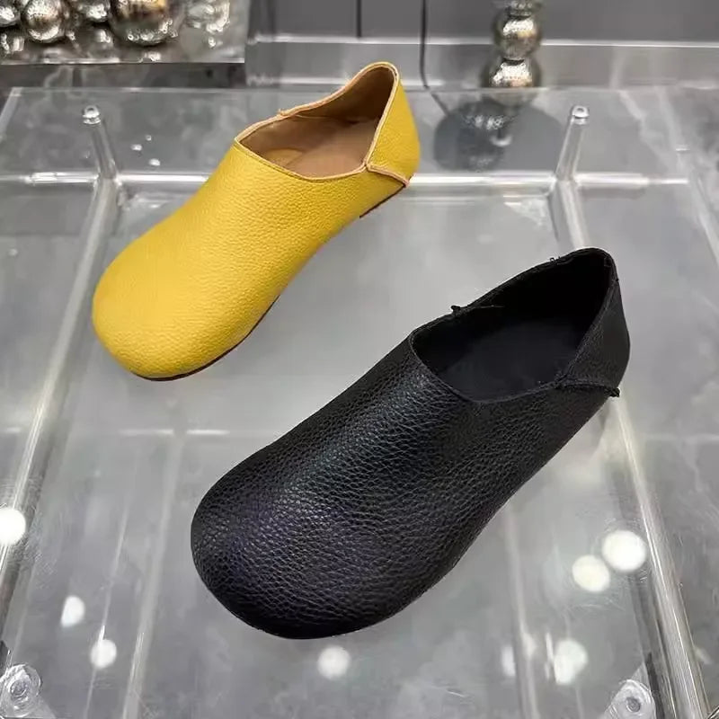 2025 New Women's Single Shoes Summer New Round Head Shallow Mouth Casual Comfortable Soft Sole Wear-resistant Shoes