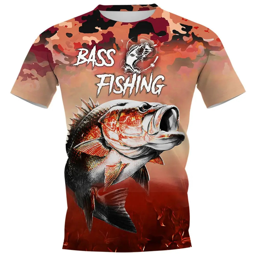 Summer Men's T-shirt Carp Fishing 3D Print T-shirt Men Fashion T-shirts Kids Hip Hop Tops Tees Men's Clothing Y2k Tops Boy
