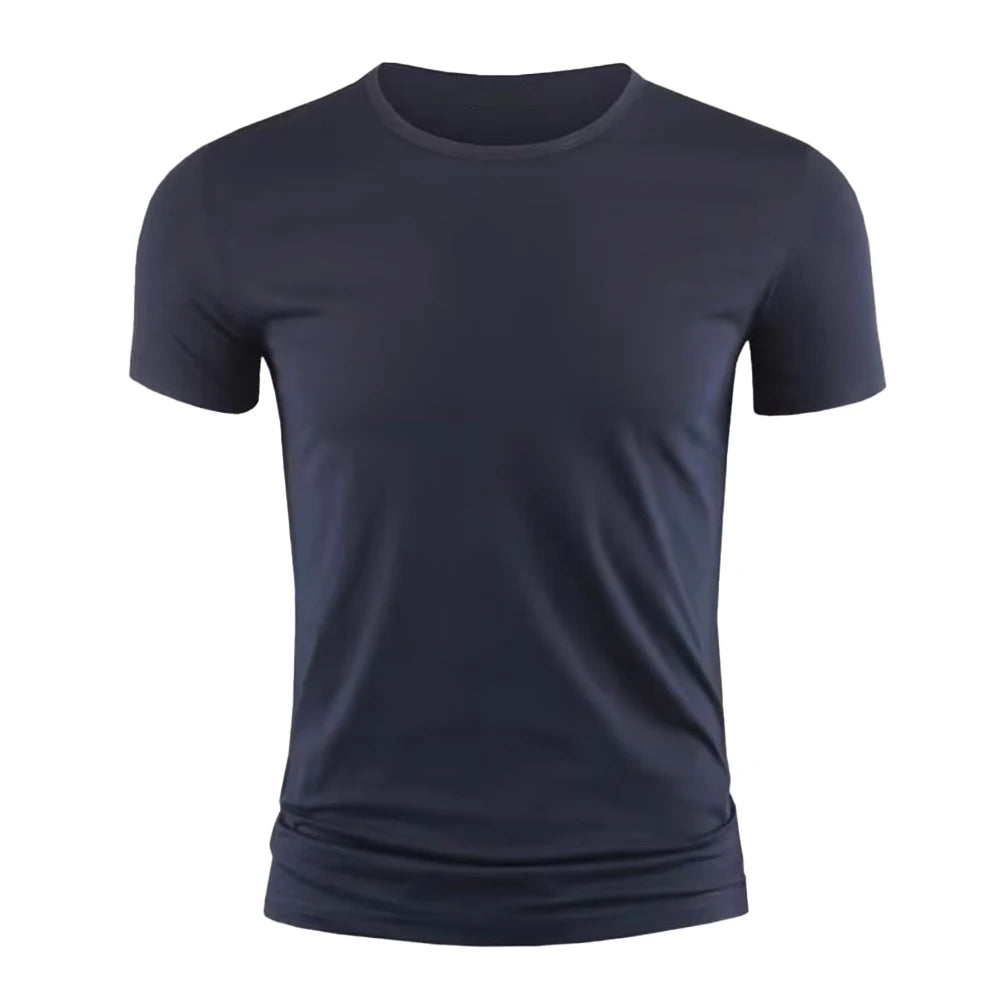 Summer Men's Short Sleeve T-Shirt Basic Plain Casual Gym Muscle Crew Neck T-shirts Slim Fit Tops Tee Clothing For Man