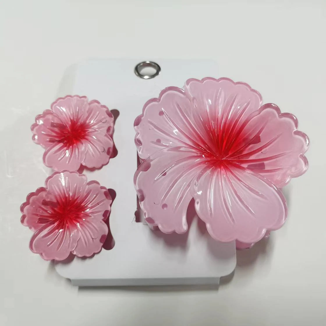 3pcs/set Floral Hair Claw Clip Set for Women Spring Beach Kawaii Hair Accessories, Bauhinia Flower Clips Cute Summer Essentials