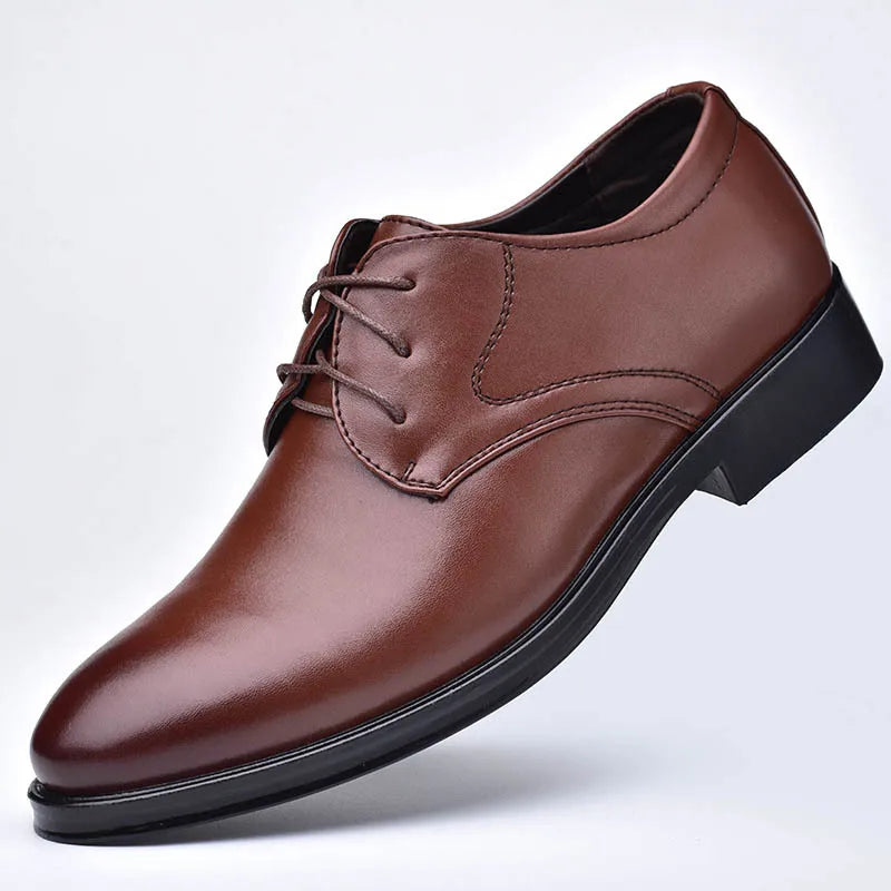 Men Dressing Shoes Formal for Men's Casual Shoe Leather Social Wedding Designer Pointed Toe Black Office Winter Shoes Brand 2024