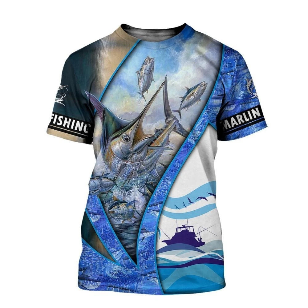Summer Men's T-shirt Carp Fishing 3D Print T-shirt Men Fashion T-shirts Kids Hip Hop Tops Tees Men's Clothing Y2k Tops Boy