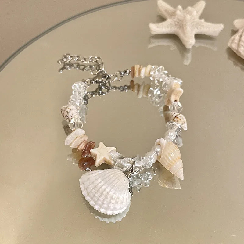 Bohemian Shell Bracelet for Women Men Gold Color Summer Beach Charm Bracelets Bangles Wristband Jewelry Accessories Couple Gifts