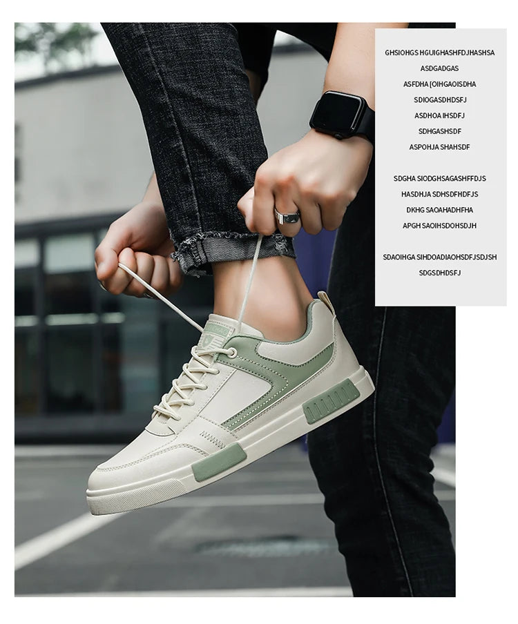 Men's shoes autumn new student board shoes leather surface fashionable sports and leisure shoes outdoor walking shoes large size